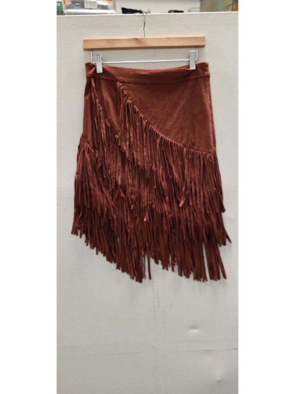 Idyllwind Miranda Lambert Fringe Skirt Faux Suede Mini Asymmetrical Sz Small - Picture 8 of 8